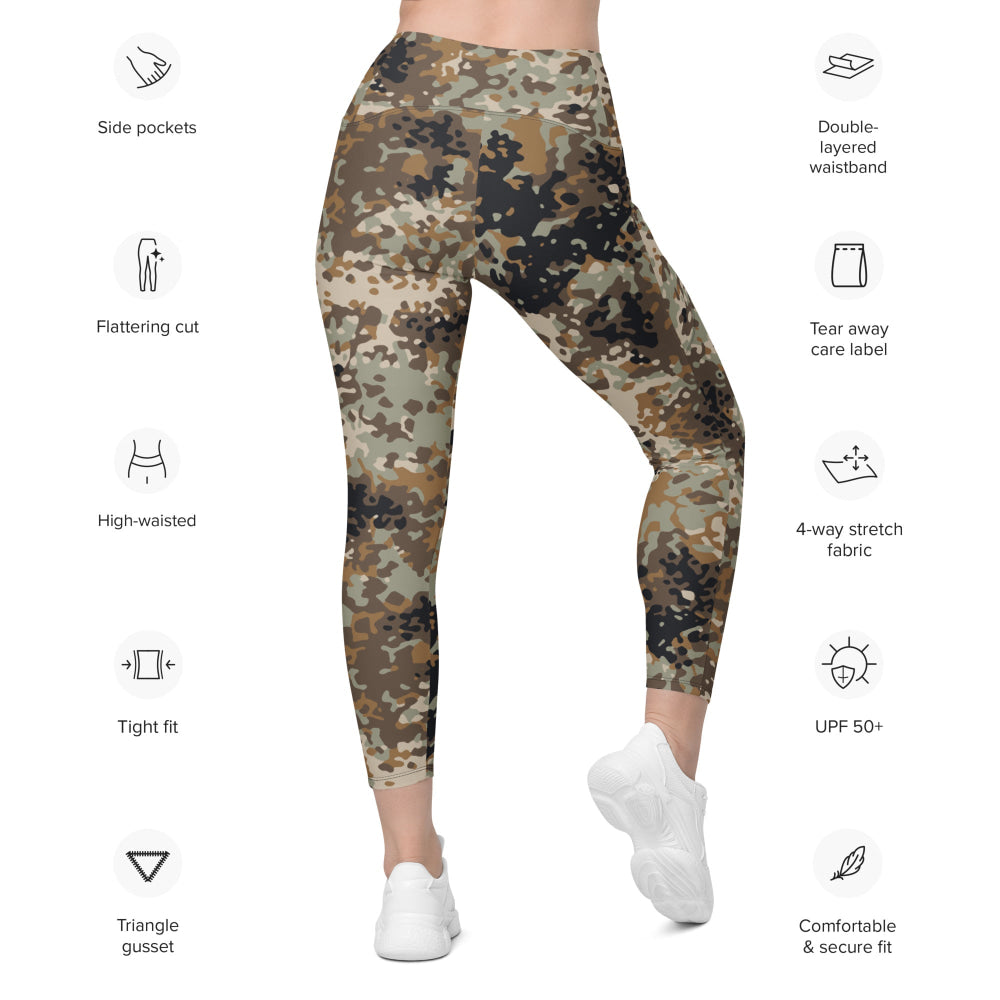 Chinese Plateau Tibet-tarn Highland CAMO Leggings with pockets - Womens With Pockets