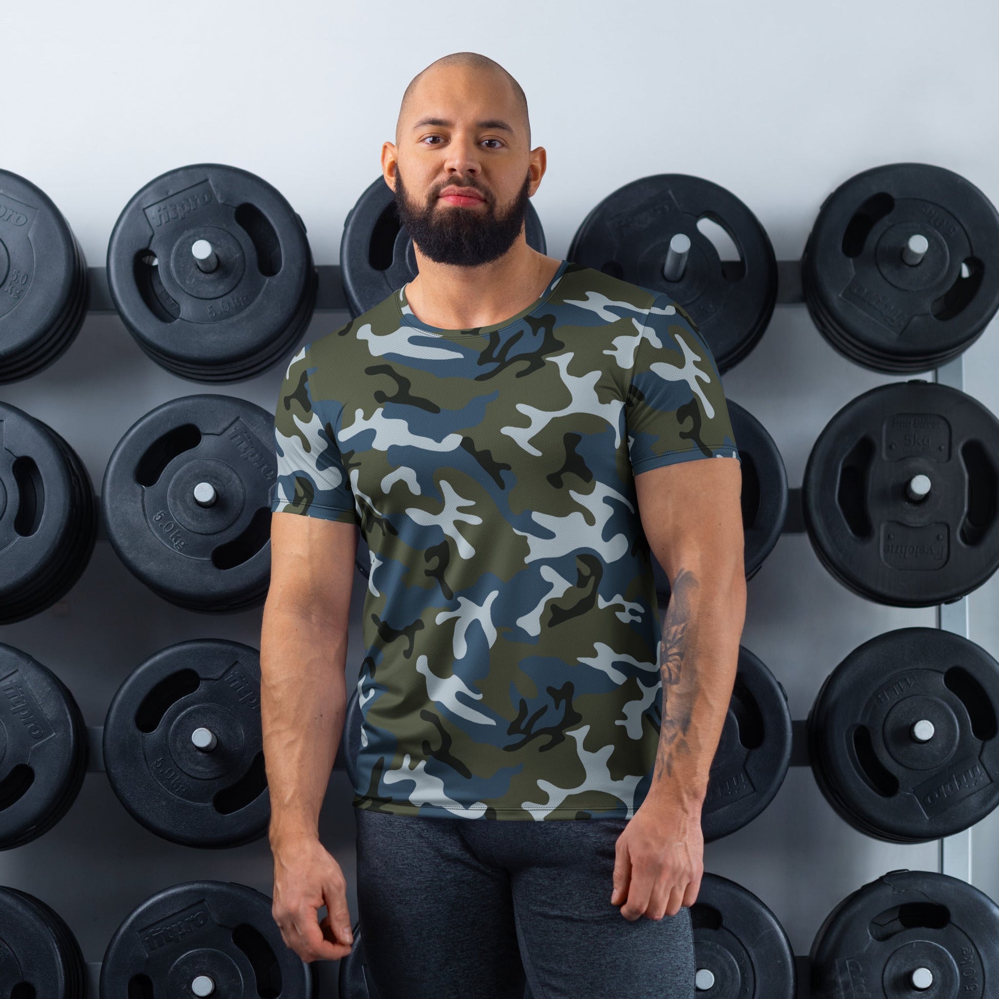 Chinese Type 87 Ocean CAMO Mens Athletic T-Shirt - XS