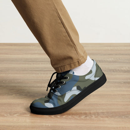 Chinese Type 87 Ocean CAMO Mens Lace-Up Canvas Shoes - Lace-up
