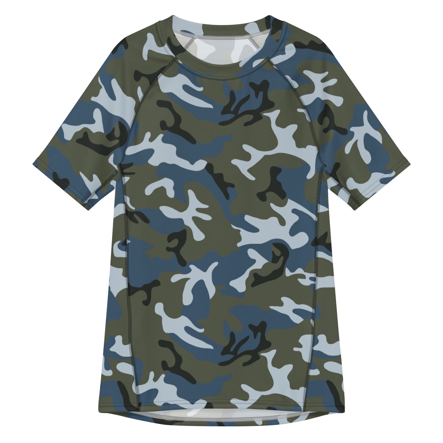 Chinese Type 87 Ocean CAMO Mens Short-Sleeve Rash Guard - 2XS