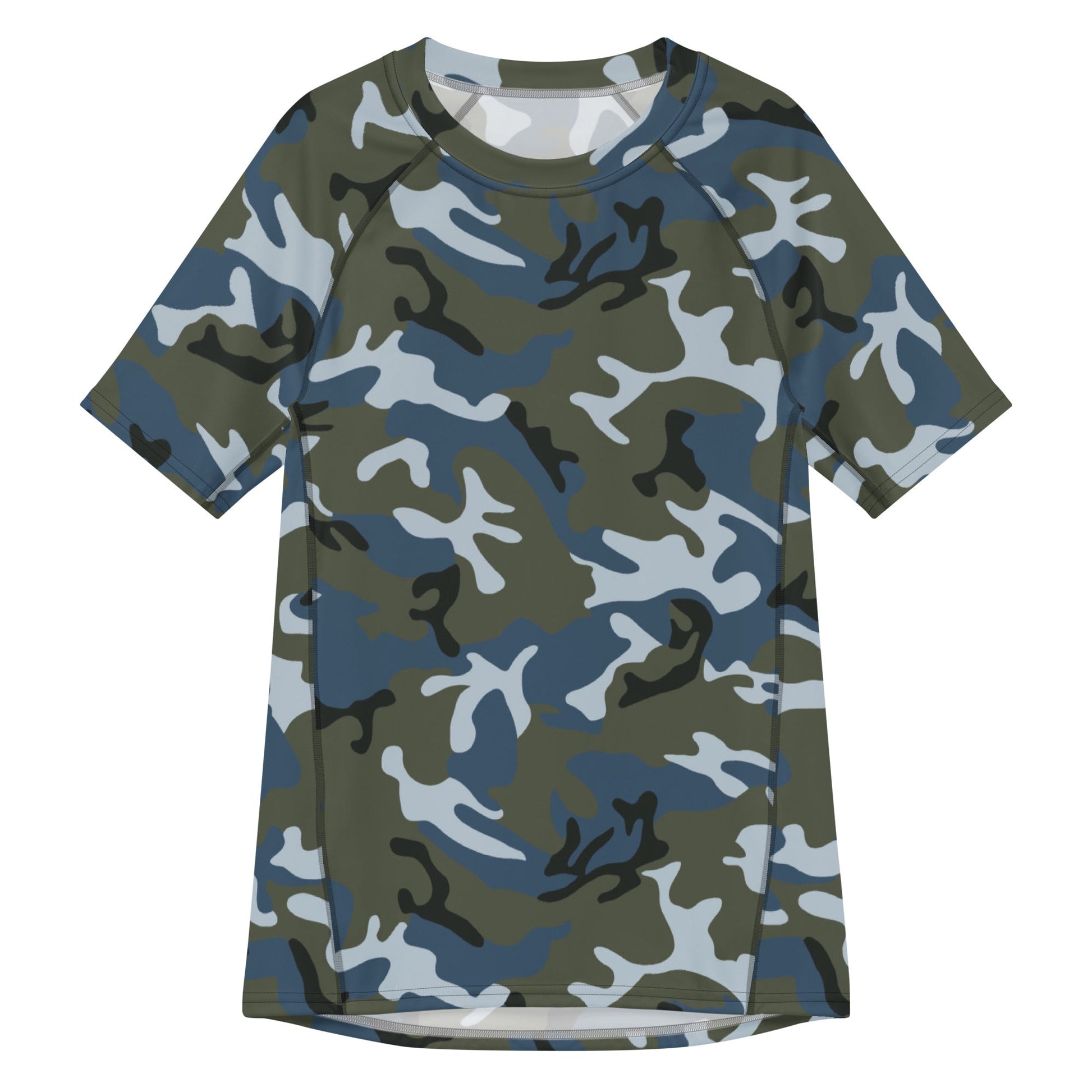 Chinese Type 87 Ocean CAMO Mens Short-Sleeve Rash Guard - 2XS