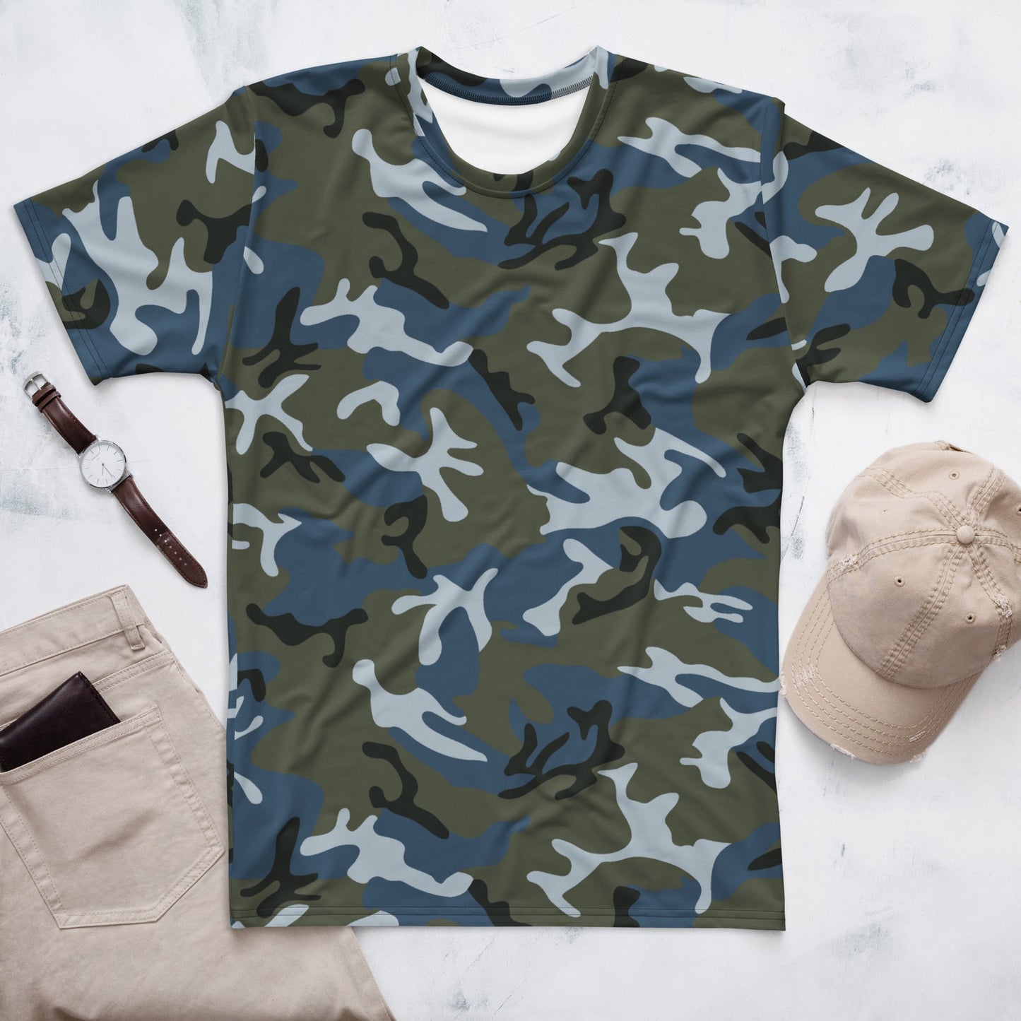 Chinese Type 87 Ocean CAMO Mens T-Shirt - XS