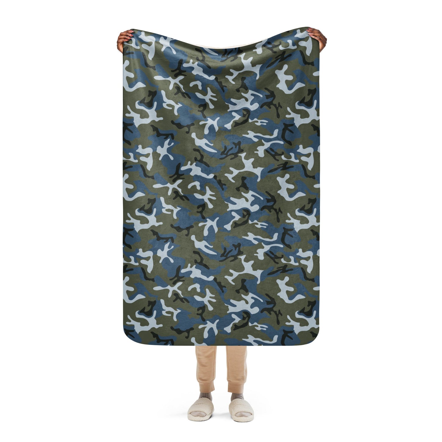 Chinese Type 87 Ocean CAMO Sherpa Blanket - 37″×57″