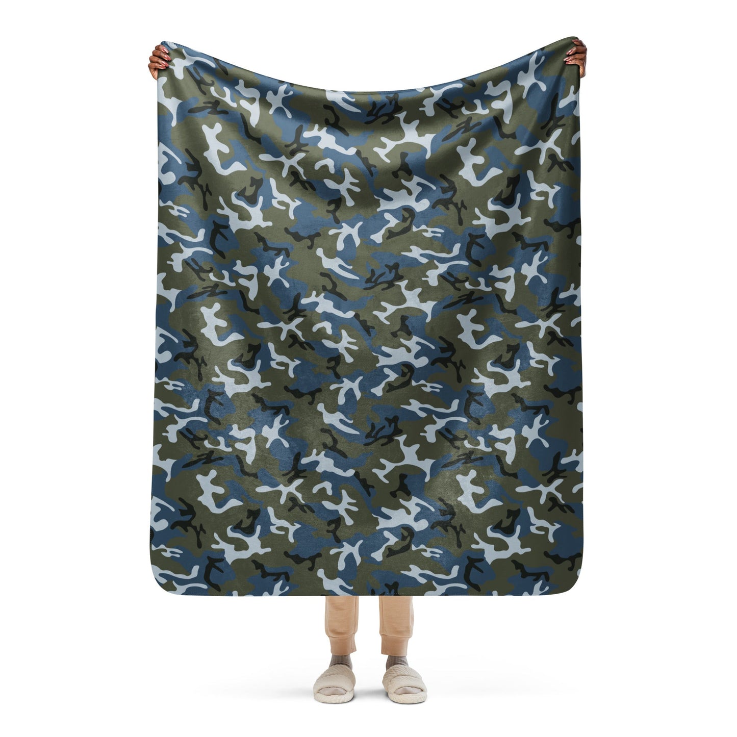 Chinese Type 87 Ocean CAMO Sherpa Blanket - 50″×60″