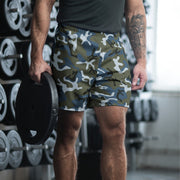 Type 87 Ocean CAMO Unisex Athletic Long Shorts - 2XS