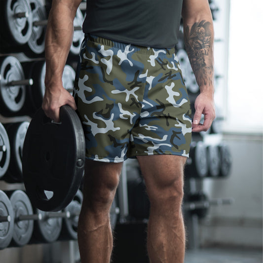 Chinese Type 87 Ocean CAMO Unisex Athletic Long Shorts - 2XS