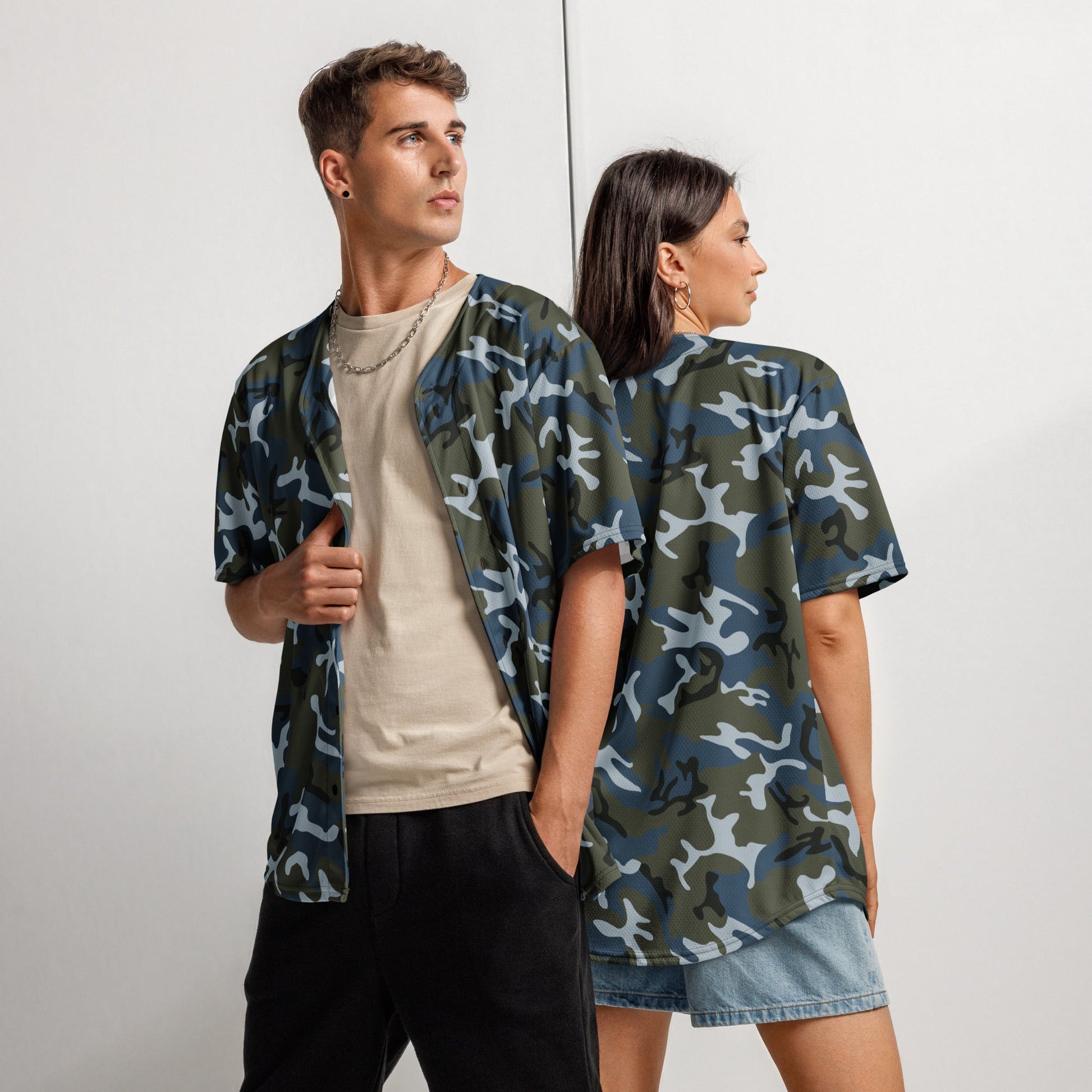Chinese Type 87 Ocean CAMO Unisex Baseball Jersey - 2XS