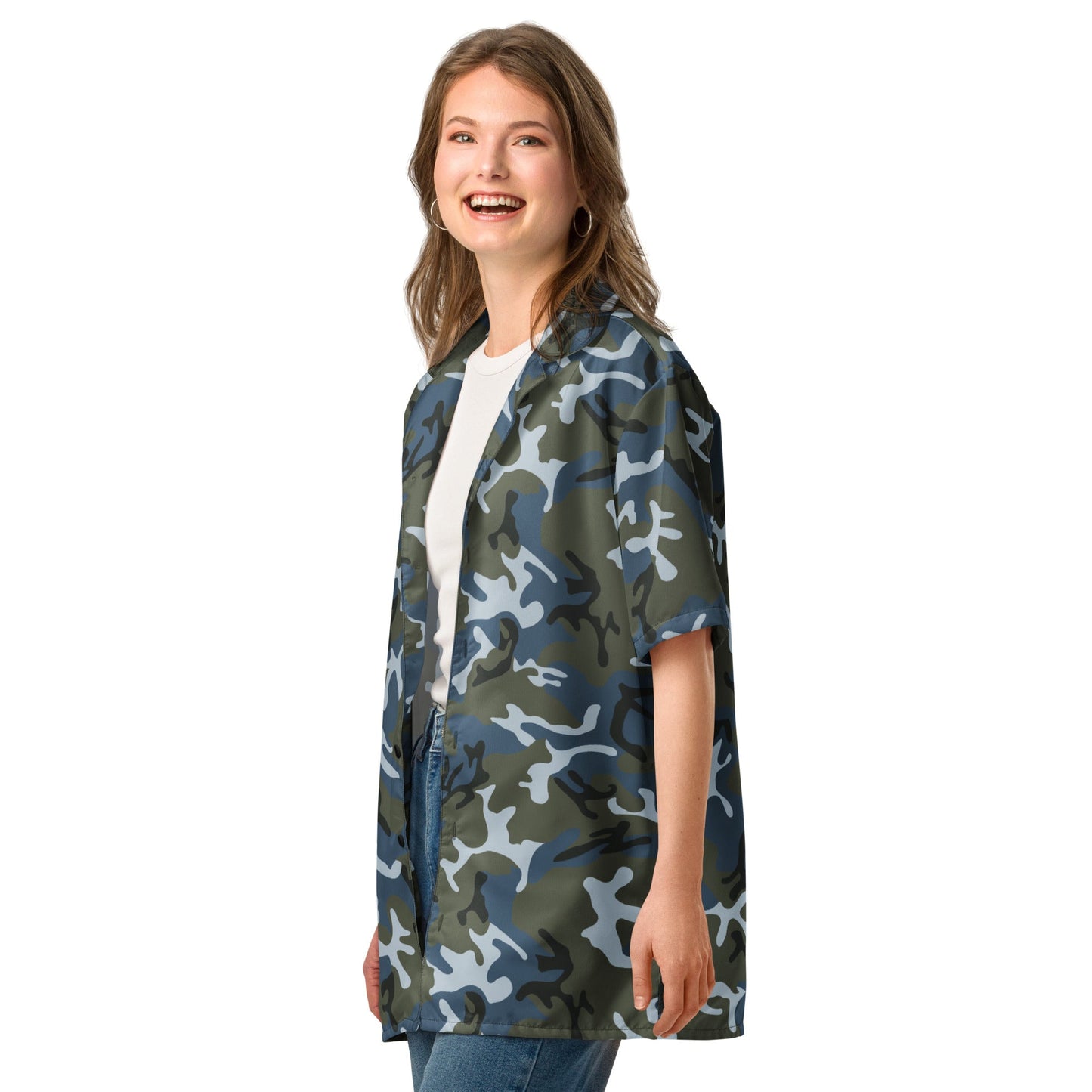 Chinese Type 87 Ocean CAMO Unisex Short-Sleeve Button Shirt