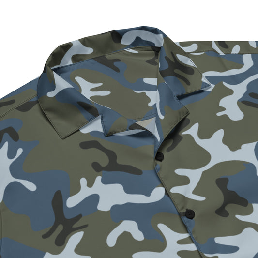 Chinese Type 87 Ocean CAMO Unisex Short-Sleeve Button Shirt