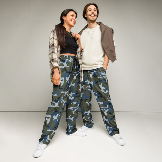 Chinese Type 87 Ocean CAMO Unisex Wide-Leg Joggers - 2XS