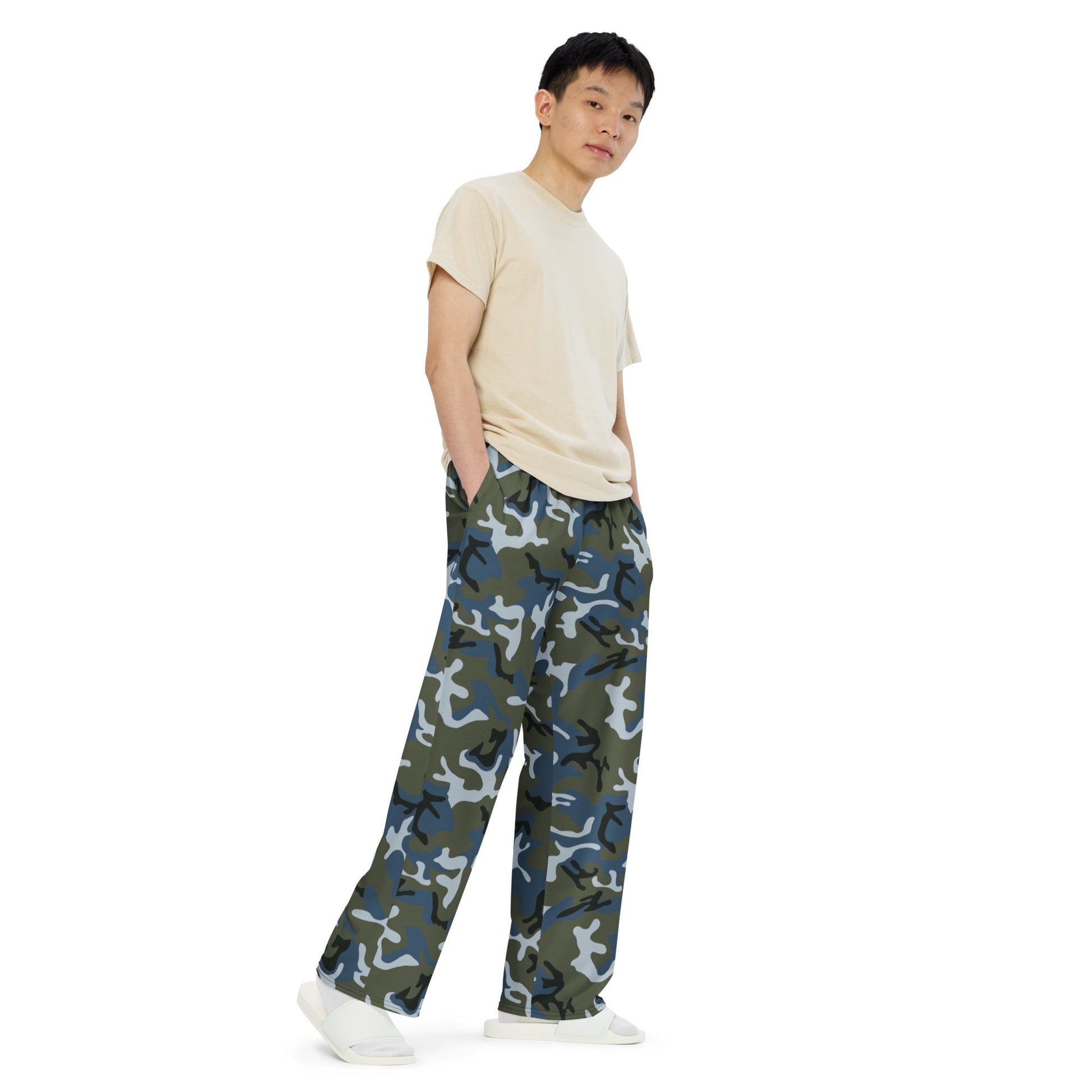 Chinese Type 87 Ocean CAMO Unisex Wide-Leg Leisure Pants