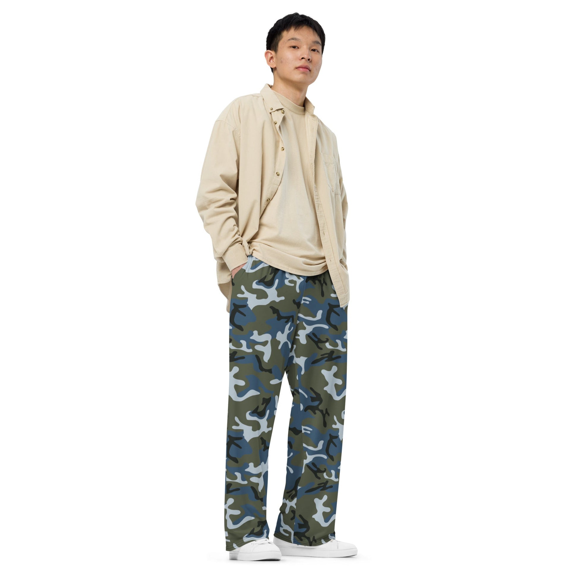 Chinese Type 87 Ocean CAMO Unisex Wide-Leg Leisure Pants