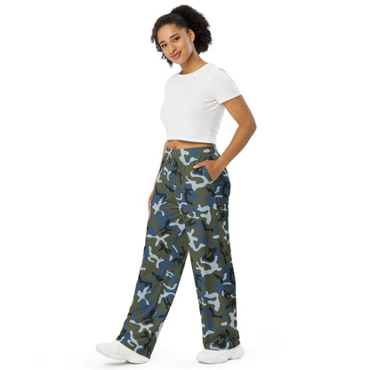 Chinese Type 87 Ocean CAMO Unisex Wide-Leg Leisure Pants