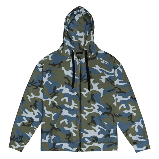 Chinese Type 87 Ocean CAMO Unisex Zip Hoodie - 2XS