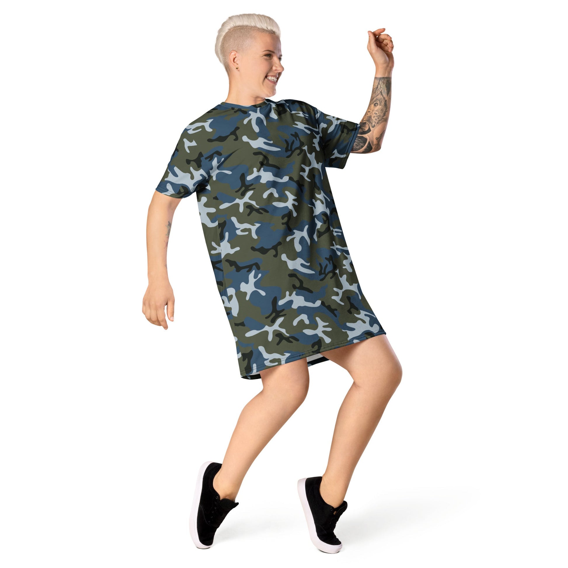 Chinese Type 87 Ocean CAMO Womens T-Shirt Dress