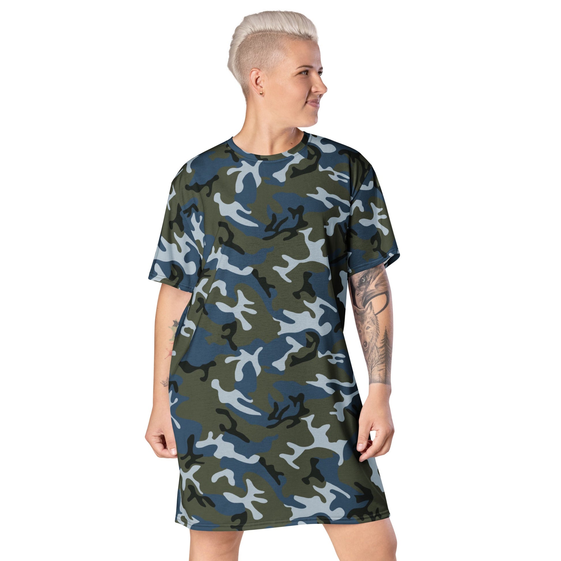 Chinese Type 87 Ocean CAMO Womens T-Shirt Dress