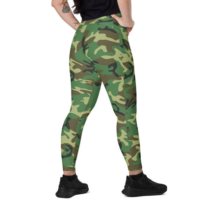 Chinese Type 87 Woodland CAMO Leggings with pockets - 2XS - Womens With Pockets