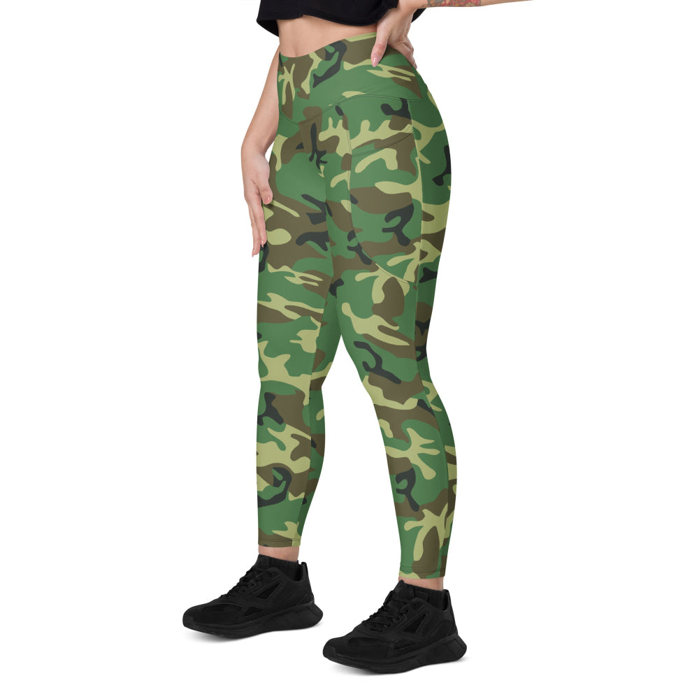 Chinese Type 87 Woodland CAMO Leggings with pockets - Womens With Pockets