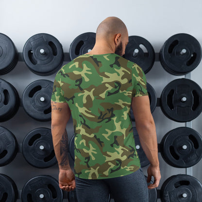 Chinese Type 87 Woodland CAMO Men’s Athletic T-shirt - Mens T-Shirt