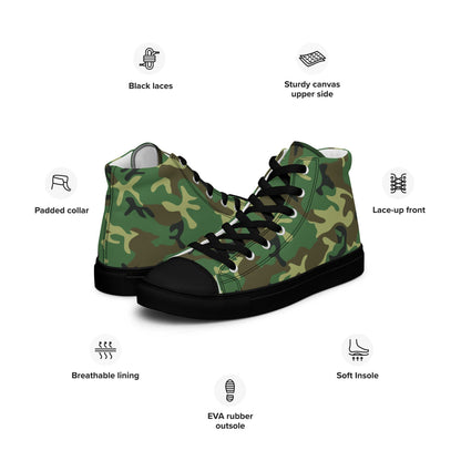 Chinese Type 87 Woodland CAMO Men’s high top canvas shoes - Mens High Top Canvas Shoes