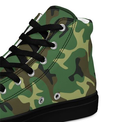 Chinese Type 87 Woodland CAMO Men’s high top canvas shoes - Mens High Top Canvas Shoes