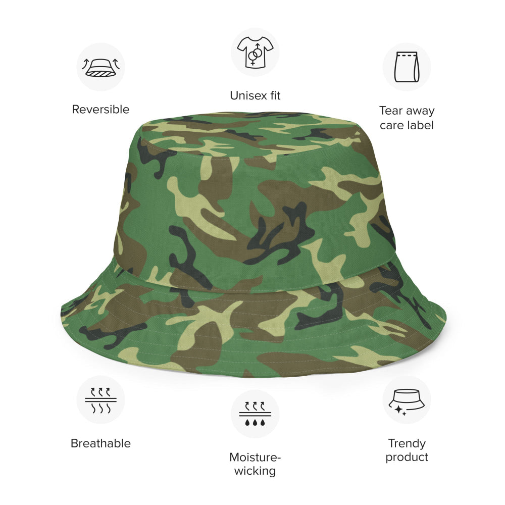 Chinese Type 87 Woodland CAMO Reversible bucket hat - Bucket Hat