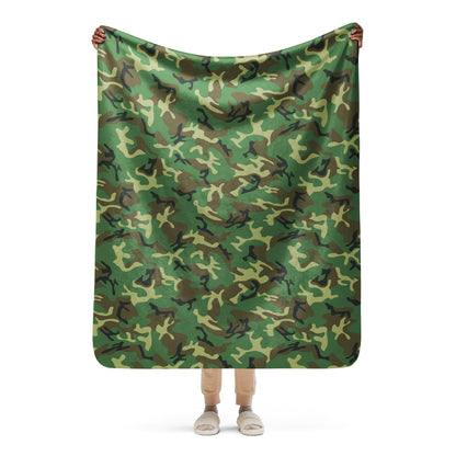 Chinese Type 87 Woodland CAMO Sherpa blanket - 50″×60″ - Blanket