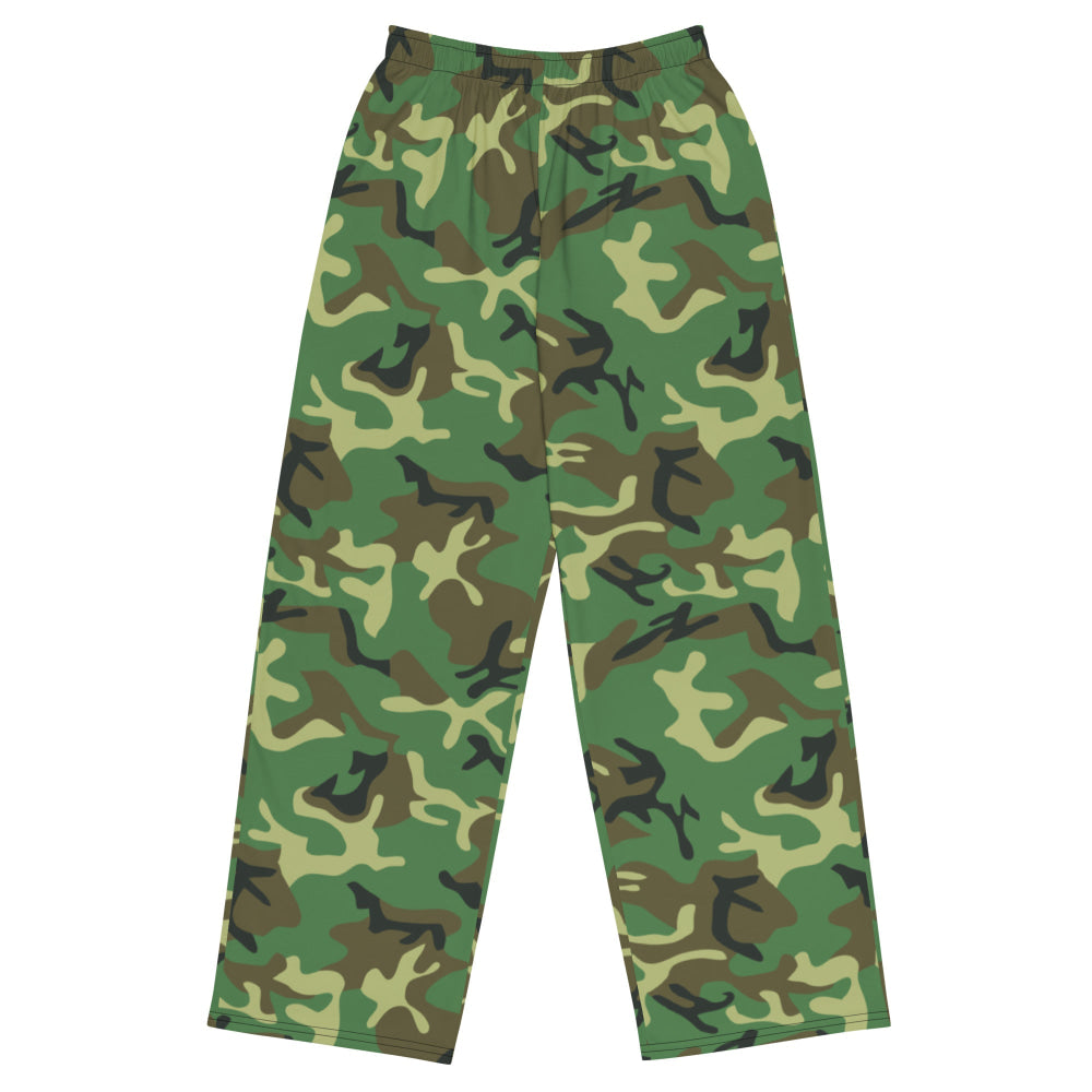 Chinese Type 87 Woodland CAMO unisex wide-leg pants - 2XS - Unisex Wide-Leg Pants