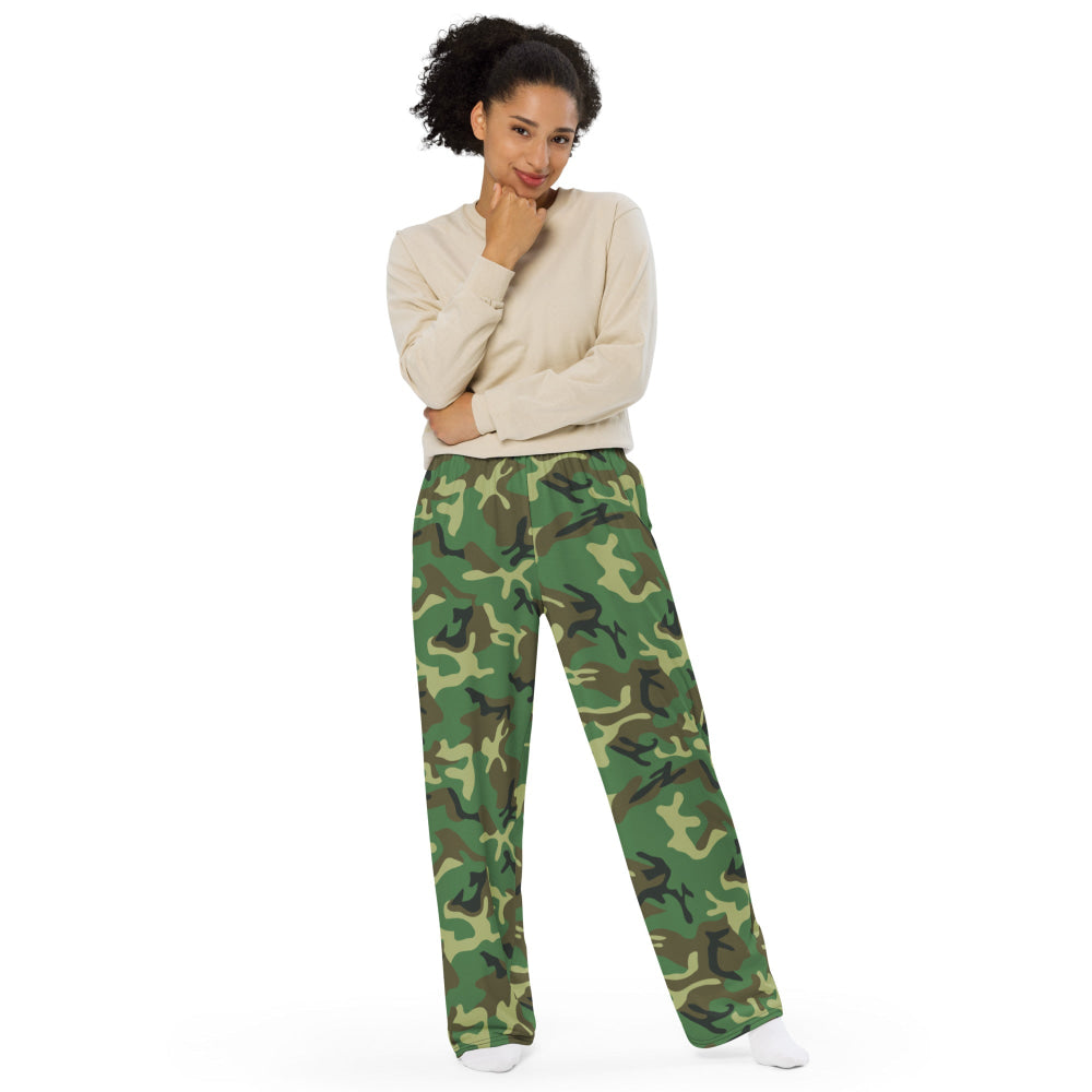 Chinese Type 87 Woodland CAMO unisex wide-leg pants - Unisex Wide-Leg Pants