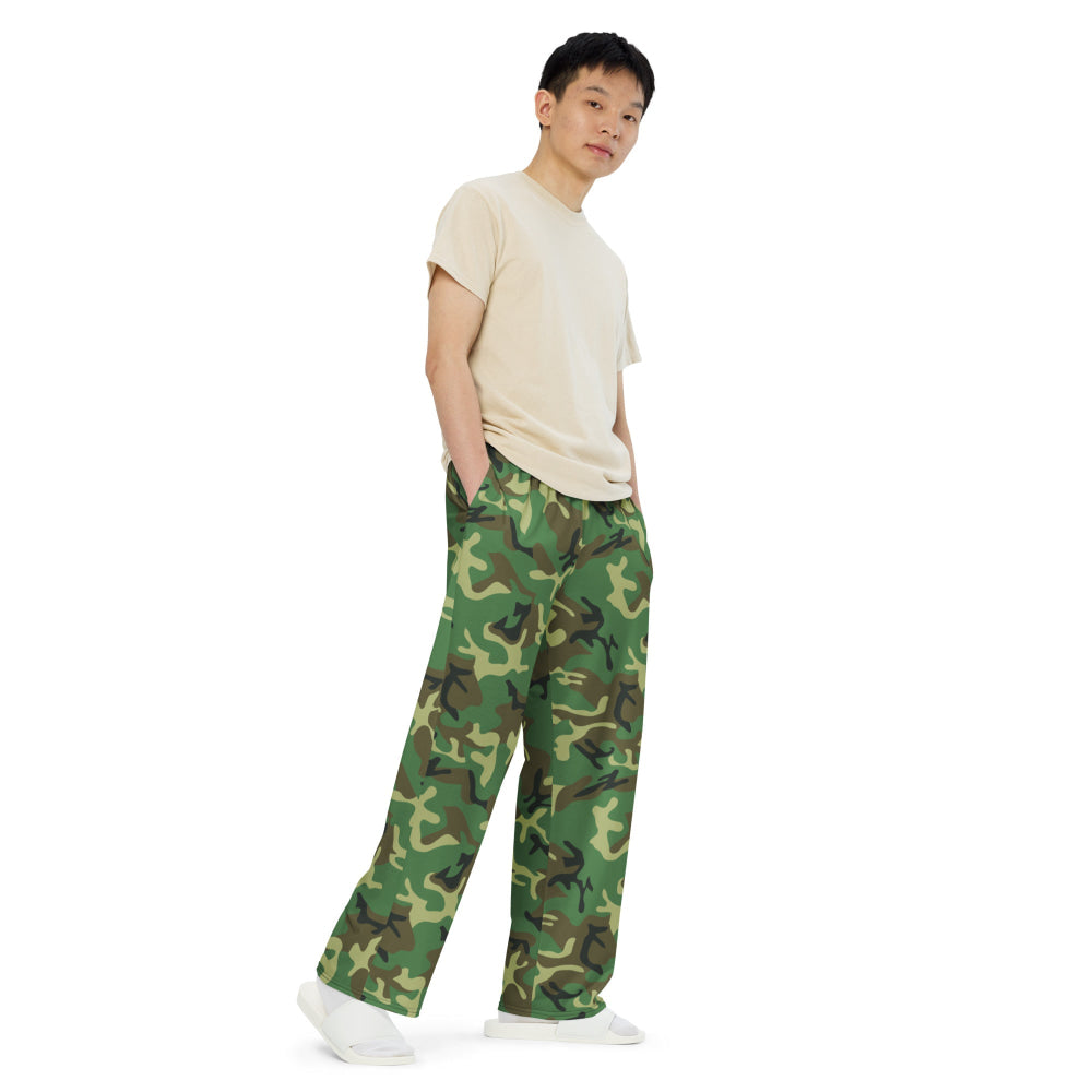 Chinese Type 87 Woodland CAMO unisex wide-leg pants - Unisex Wide-Leg Pants