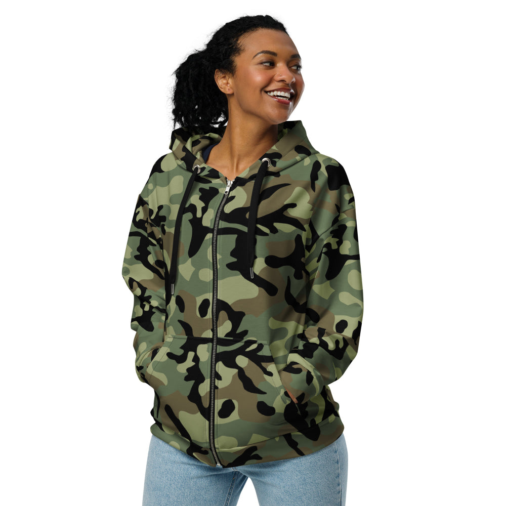 Chinese Type 87 Woodland CAMO Unisex zip hoodie - Zip Hoodie