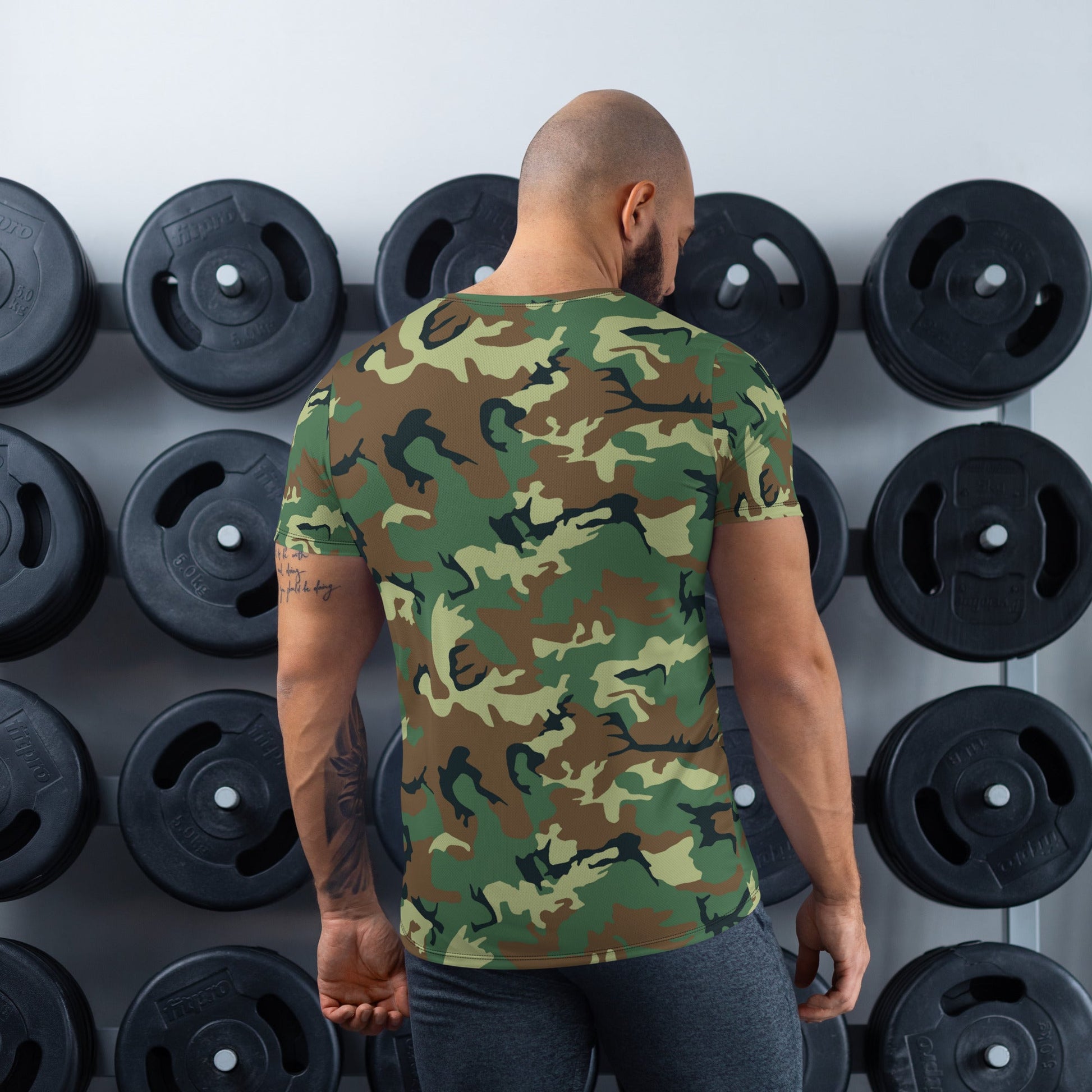 Chinese Type 99 Woodland CAMO Mens athletic t-shirt - Athletic T-Shirts