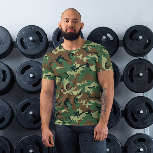 Chinese Type 99 Woodland CAMO Mens athletic t-shirt - XS - Athletic T-Shirts