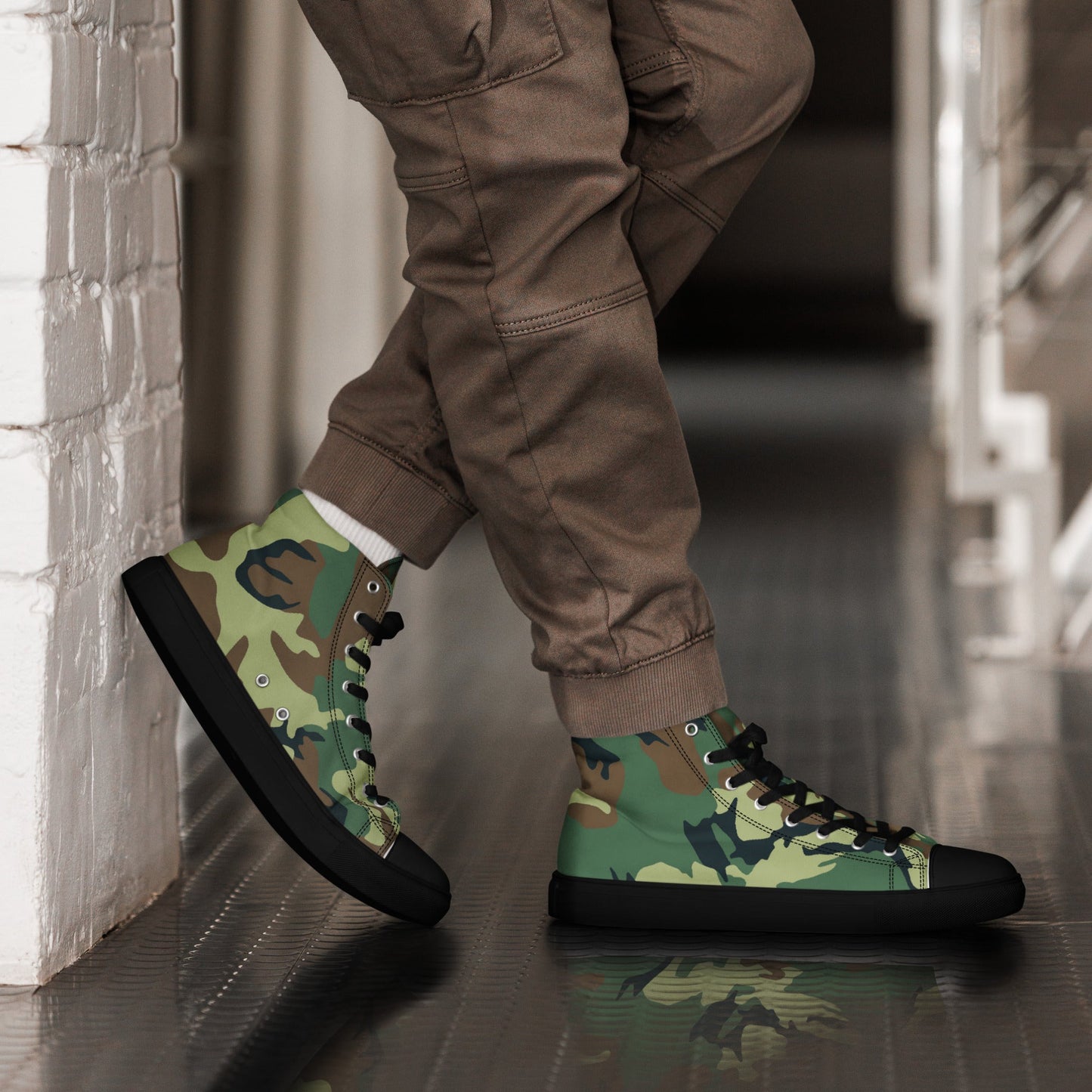 Chinese Type 99 Woodland CAMO Mens high top canvas shoes - 5 - High Top Canvas Shoes