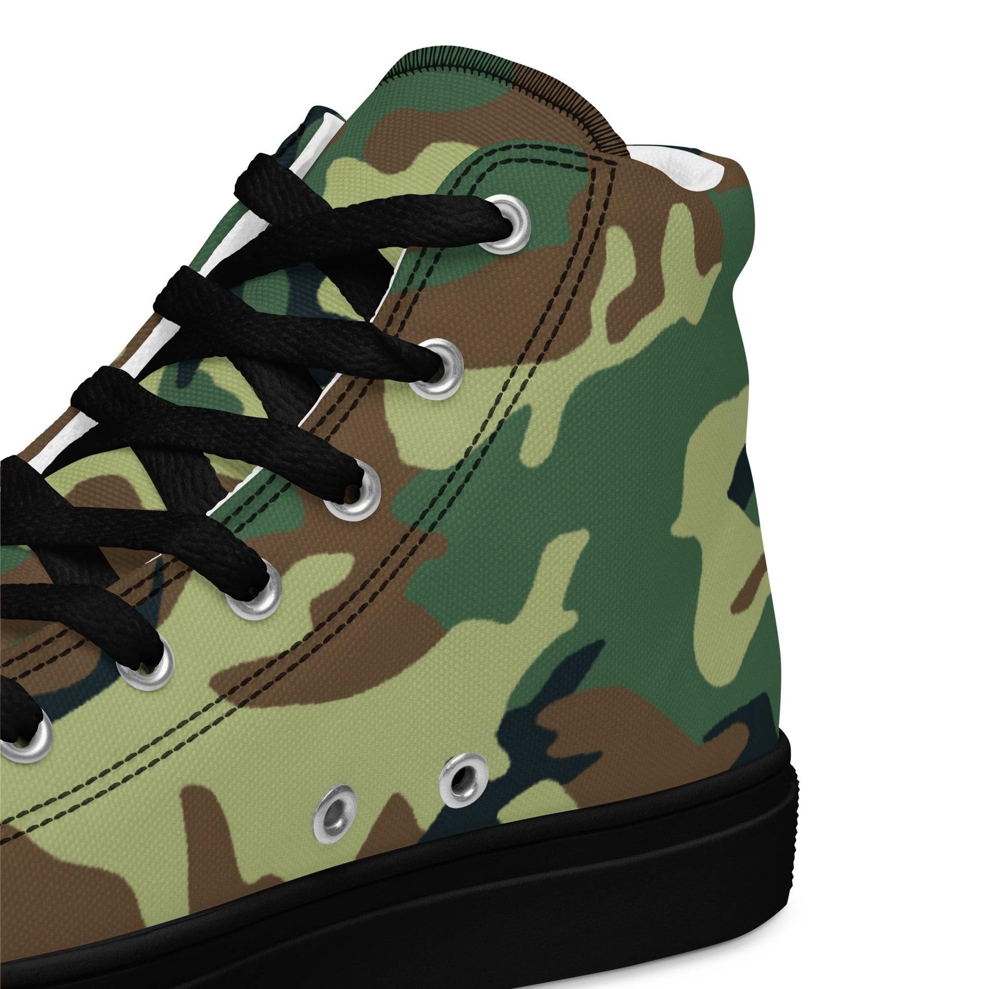 Chinese Type 99 Woodland CAMO Mens high top canvas shoes - High Top Canvas Shoes