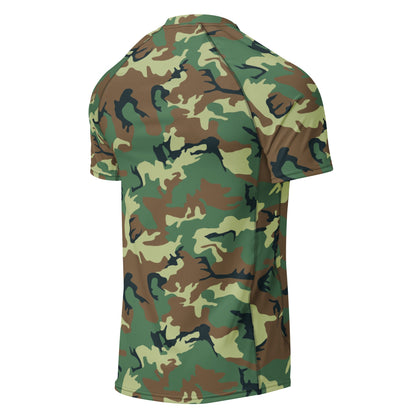 Chinese Type 99 Woodland CAMO Mens Short-Sleeve Rash Guard - Short-sleeve Guards
