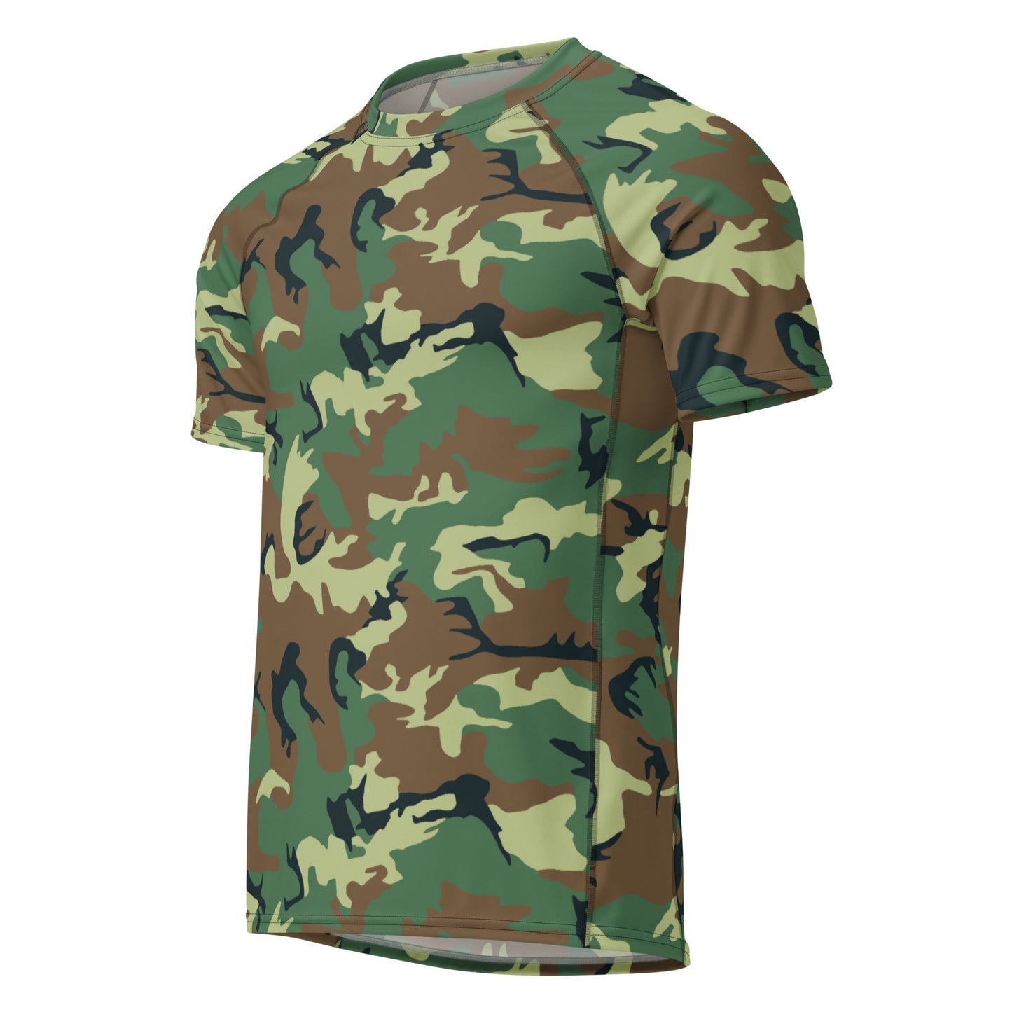 Chinese Type 99 Woodland CAMO Mens Short-Sleeve Rash Guard - Short-sleeve Guards