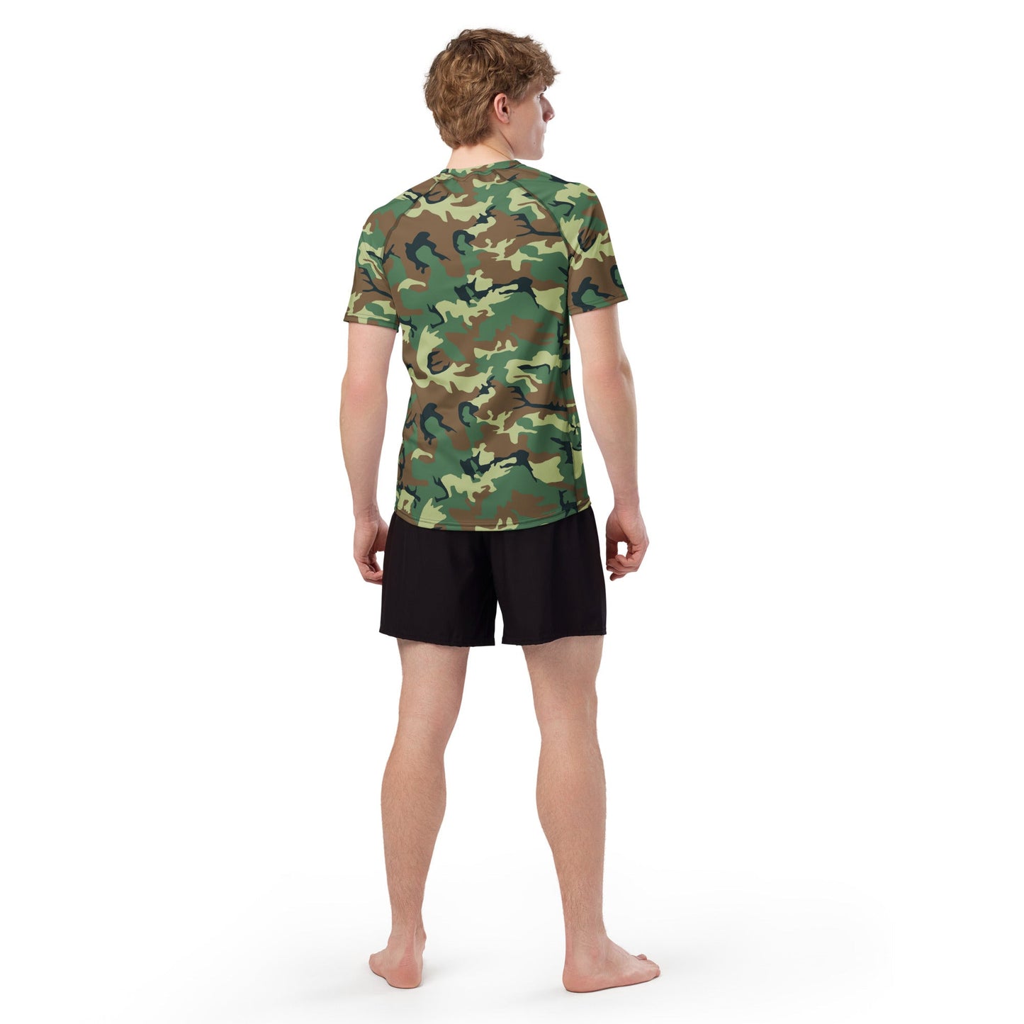Chinese Type 99 Woodland CAMO Mens Short-Sleeve Rash Guard - Short-sleeve Guards
