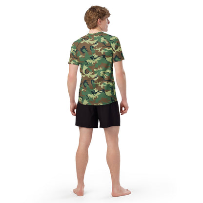 Chinese Type 99 Woodland CAMO Mens Short-Sleeve Rash Guard - Short-sleeve Guards