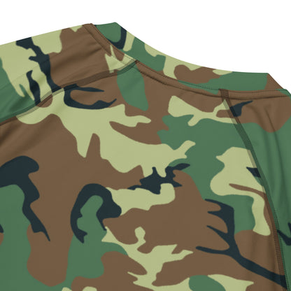 Chinese Type 99 Woodland CAMO Mens Short-Sleeve Rash Guard - Short-sleeve Guards