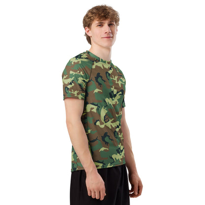Chinese Type 99 Woodland CAMO Mens Short-Sleeve Rash Guard - Short-sleeve Guards