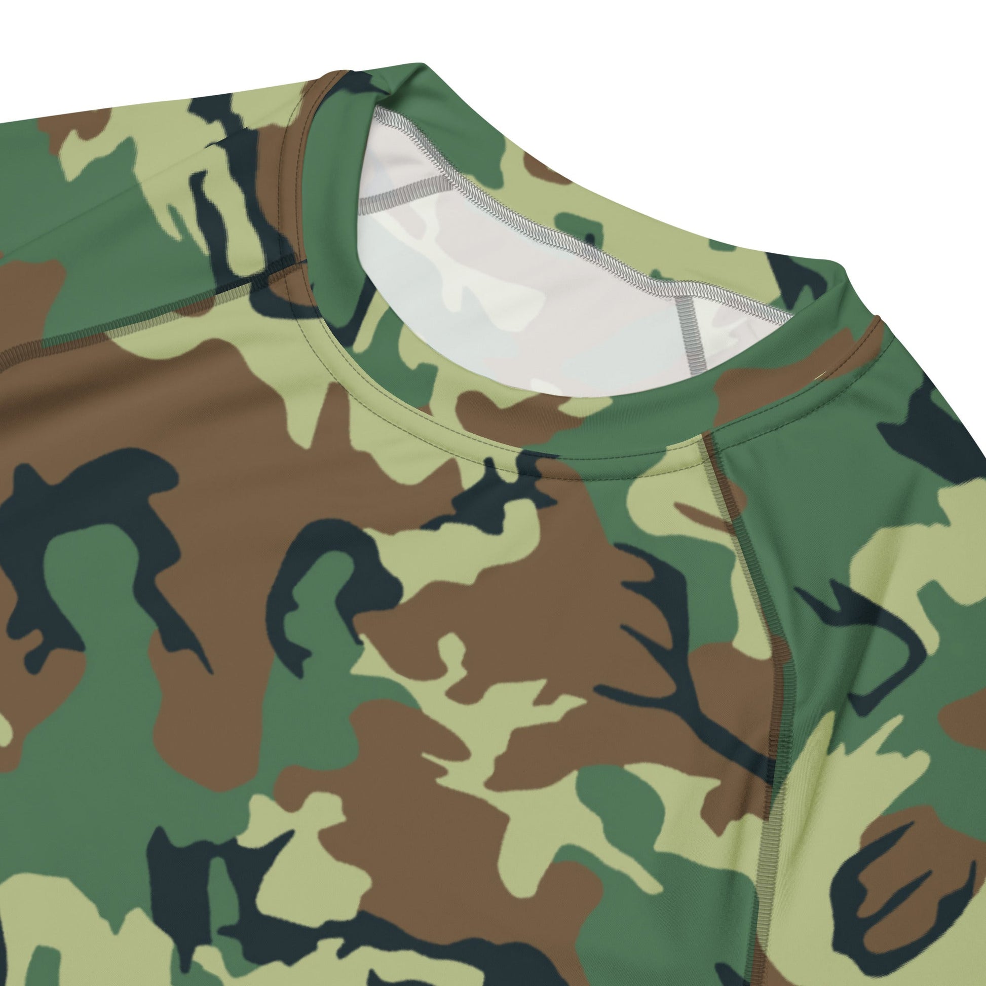 Chinese Type 99 Woodland CAMO Mens Short-Sleeve Rash Guard - Short-sleeve Guards