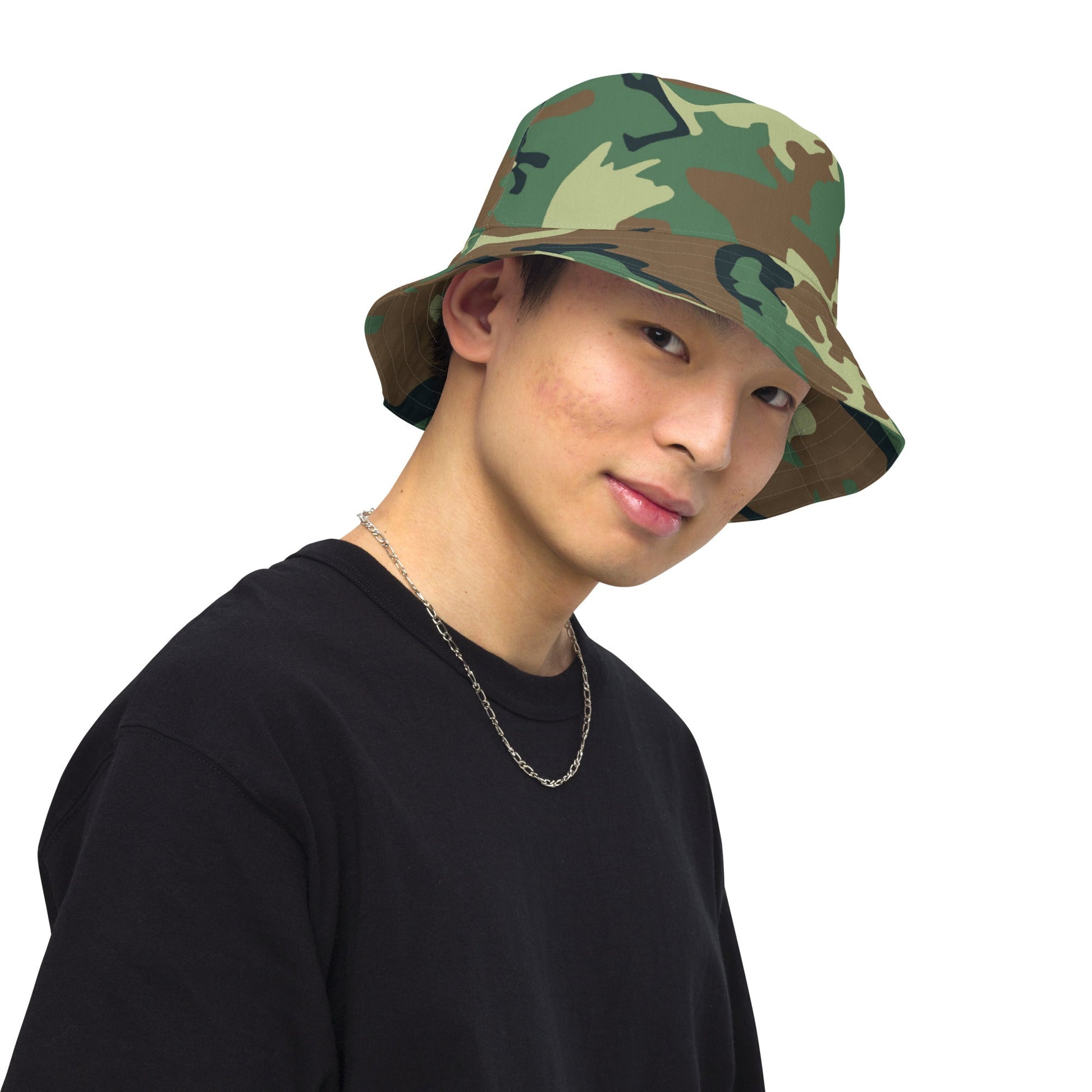 Chinese Type 99 Woodland CAMO Reversible bucket hat - Bucket Hats