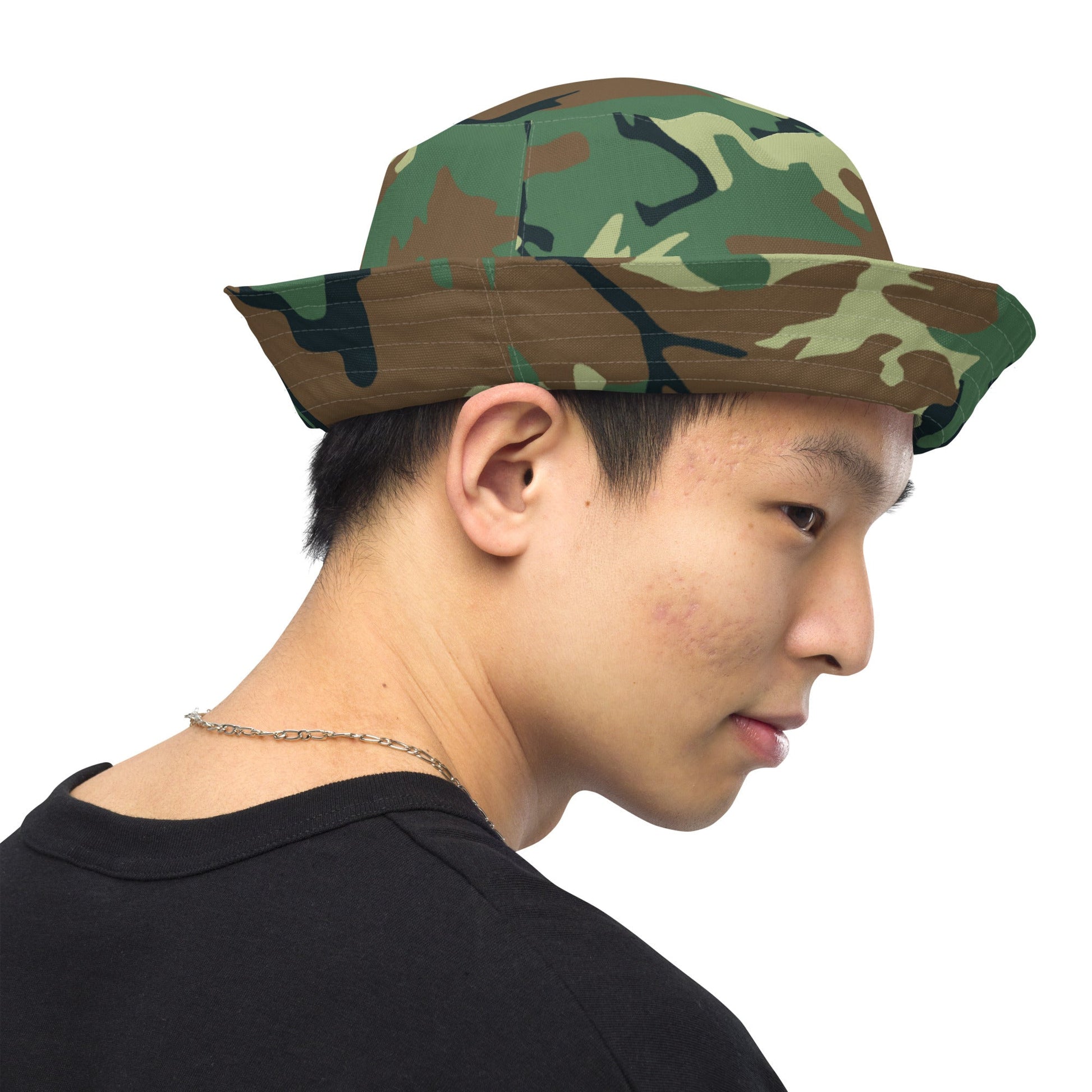 Chinese Type 99 Woodland CAMO Reversible bucket hat - Bucket Hats