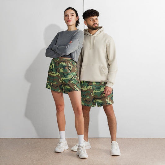 Chinese Type 99 Woodland CAMO Unisex Athletic Long Shorts
