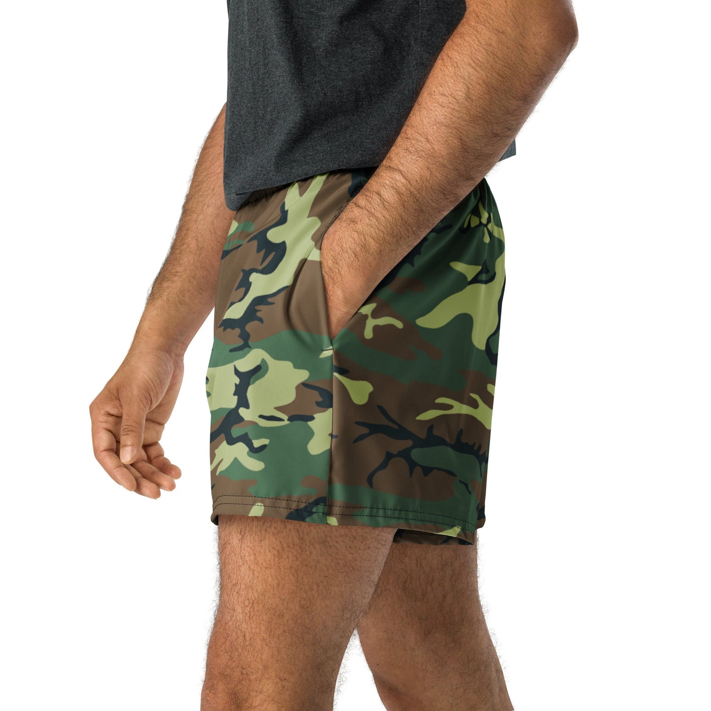 Chinese Type 99 Woodland CAMO Unisex Athletic Shorts - XS