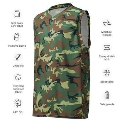 Chinese Type 99 Woodland CAMO unisex basketball jersey - Basketball Jerseys