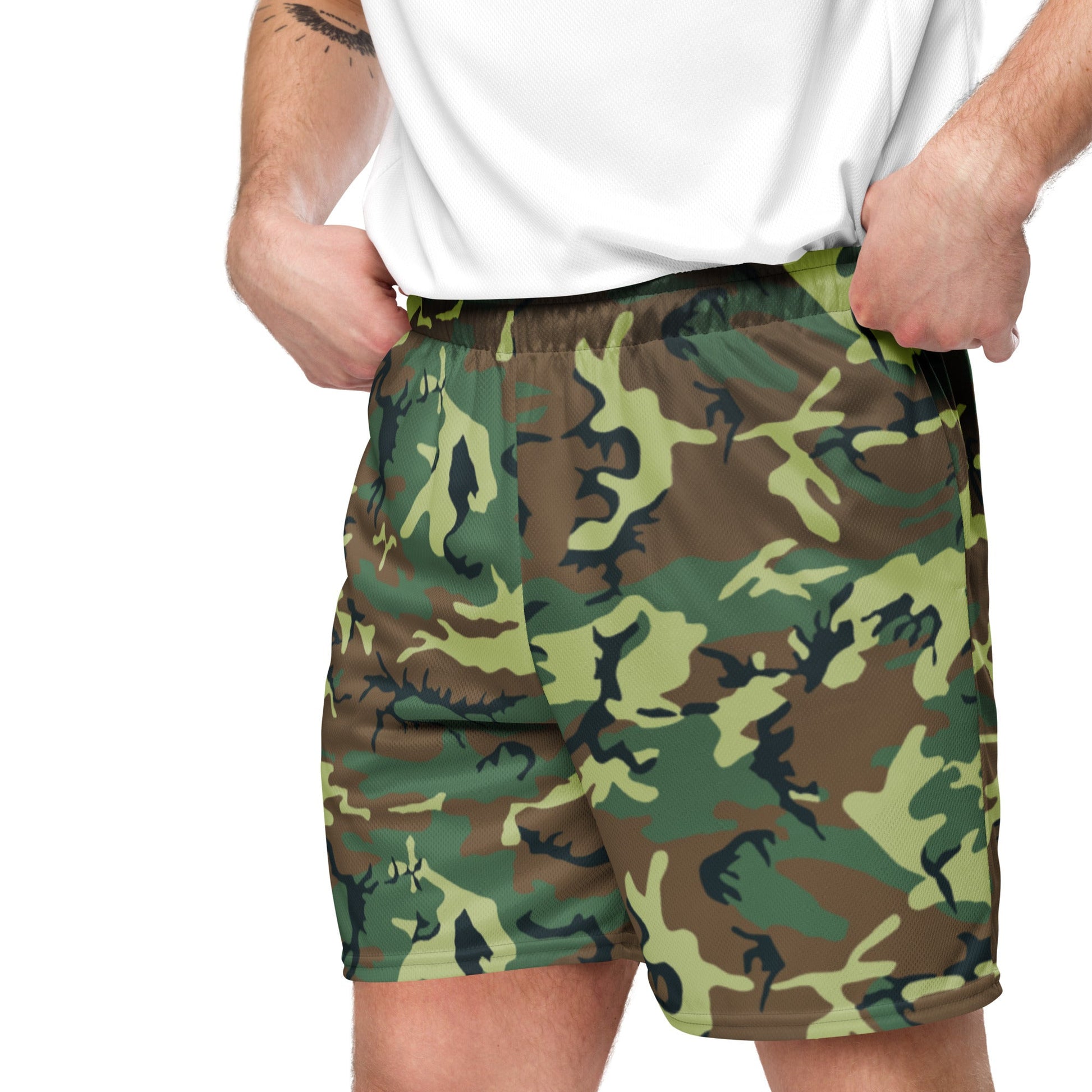 Chinese Type 99 Woodland CAMO Unisex mesh shorts - Mesh Shorts