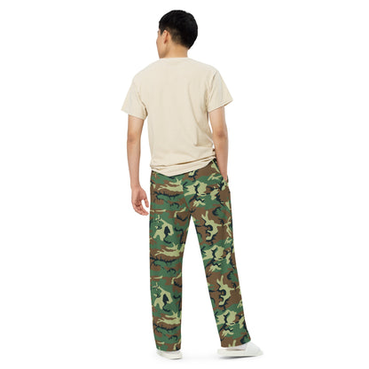 Chinese Type 99 Woodland CAMO unisex wide-leg pants - Wide-leg Pants