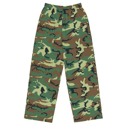Chinese Type 99 Woodland CAMO unisex wide-leg pants - 2XS - Wide-leg Pants